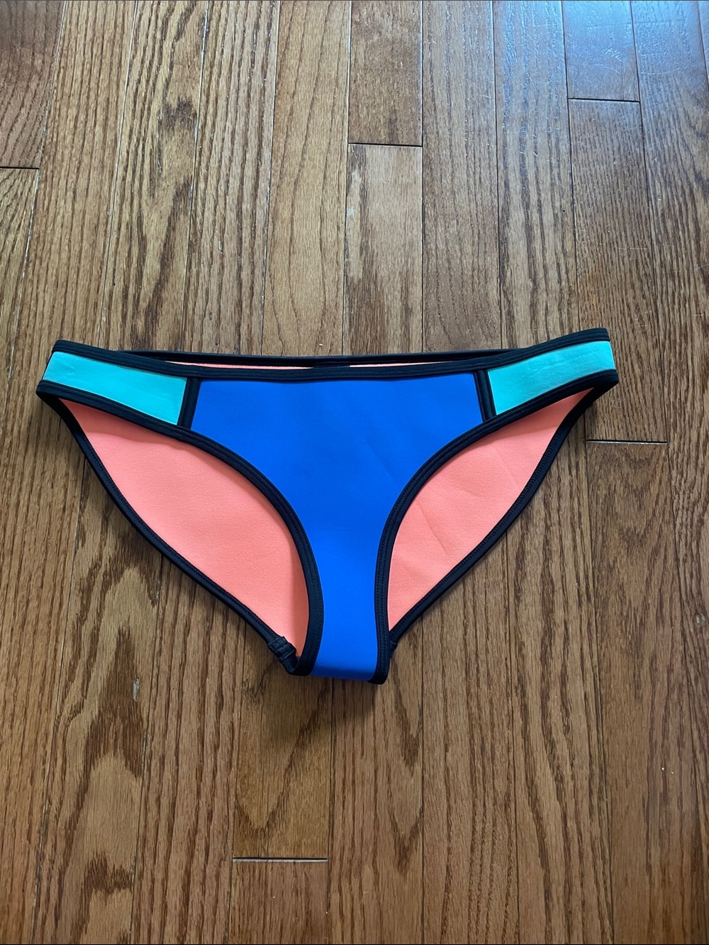 triangl Neoprene Blue Colorblock Bikini Bottom Women’s Sz Large
